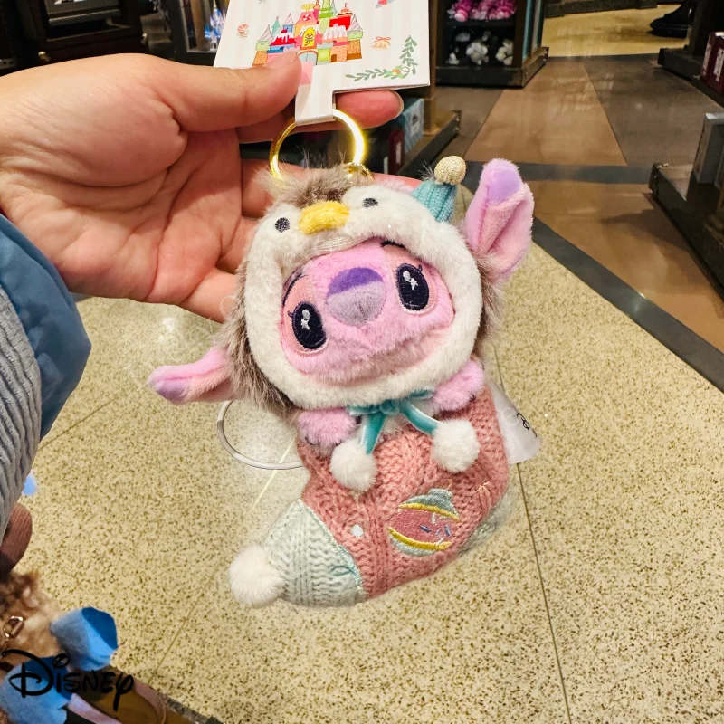 Portachiavi Disney Lina Belle 25 Serie di calze di Natale Ciondolo simpatico cartone animato Regalo di Natale per bambini Decorazione per le vacanze in famiglia