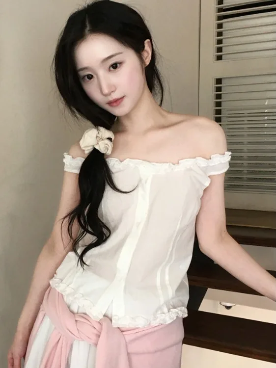 Chic Sweet Wood Grain  Strap Top Women's Summer Slimming Vest Inner Wear Tank Top Short Length Fashion Element
