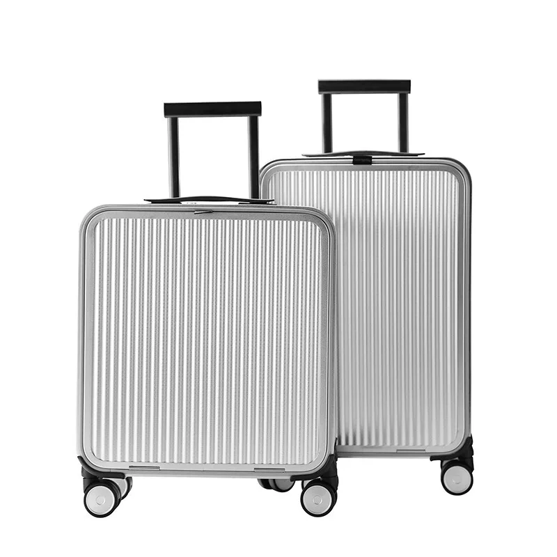 Carbon fiber boarding case 16 inch 20 side open business metal suitcase