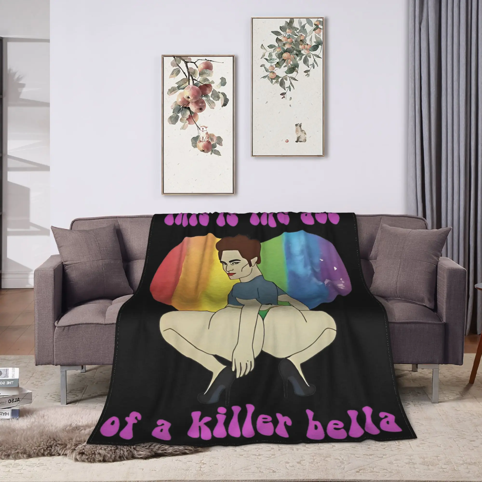 The Ass of A Killer Bella-Twilight Saga Flannel Blanket Warm Throw Blanket for Home Decor Camping Funny Bedspread Sofa Bed Cover