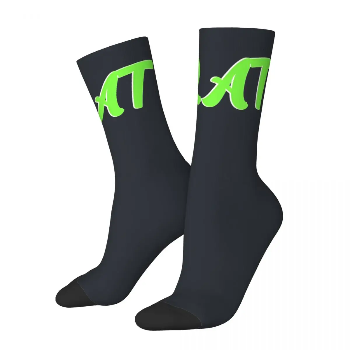 Retro BRAT Green Men's compression Socks Unisex Charli XCX Harajuku Pattern Printed Novelty Crew Sock