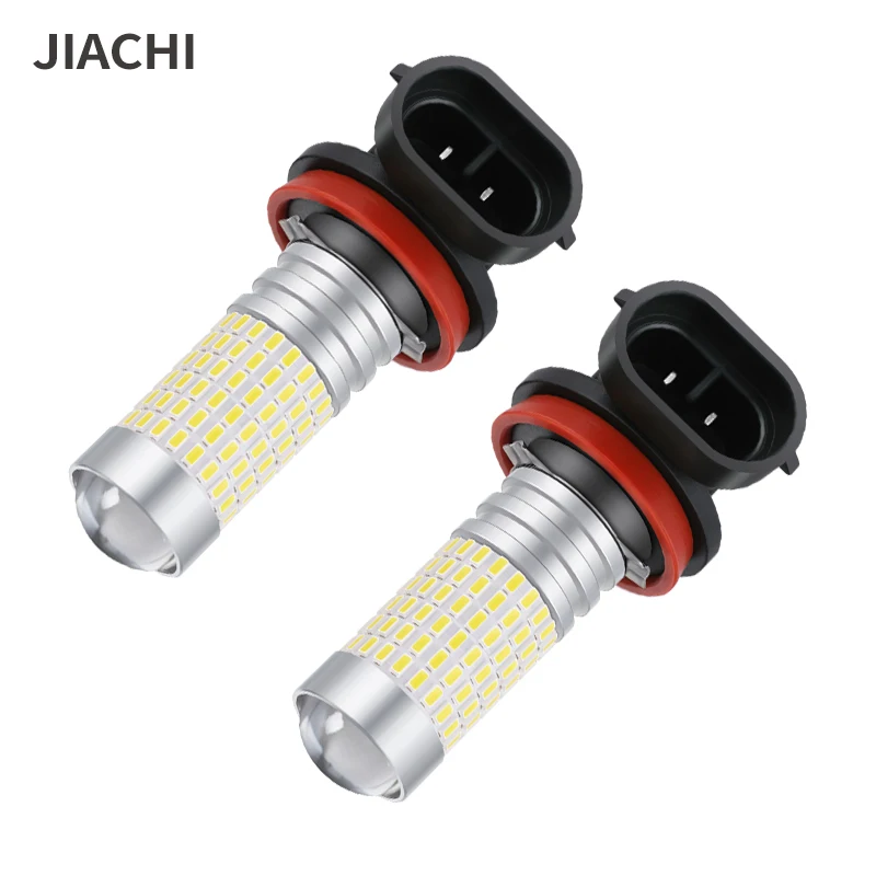 

jiachi 2PCS High Quality H11 Led Light Bulb 3014 144 Chips 6000K White 12-24V Fog Lamp DRL for Car Auto