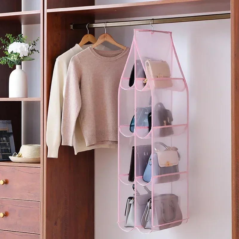 Bag Storage Hanging Bag Dustproof Multi-Layer Bag Organiser Wardrobe Door Hanging Shelf Multifunctional Folding Storage Bag