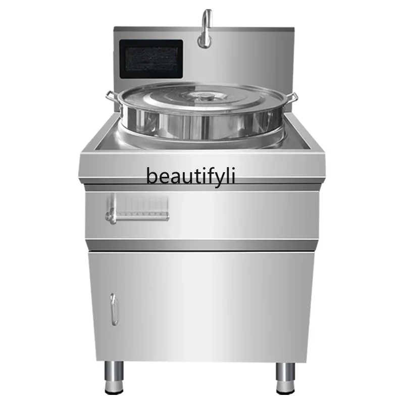 

Commercial Electromagnetic Soup Bucket Split Noodle Cooking Furnace 15KW High Power Flat Bottom Furnace