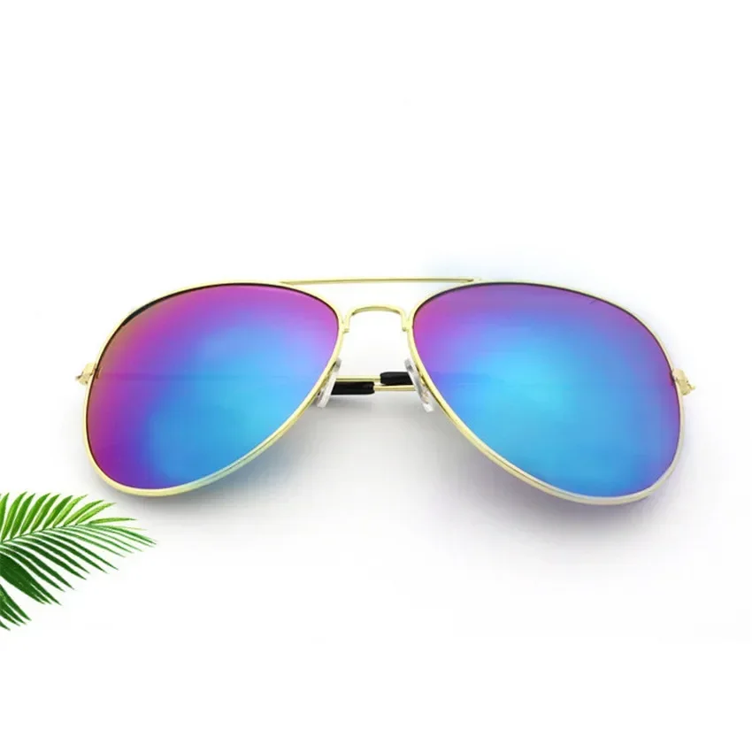 Brand Designer Oversized Pilot Oval Sunglasses Women Men Multicolored Glasses Aviation Metal Frame Mirror Driving Sun Glasses