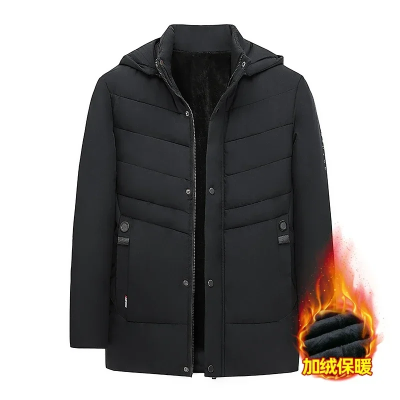 Herbst Winter wind dichte Parkas Männer warme dicke Fleece jacken Mäntel Herren lässige Oberbekleidung klassische Jacken Parkas männlich plus Größe