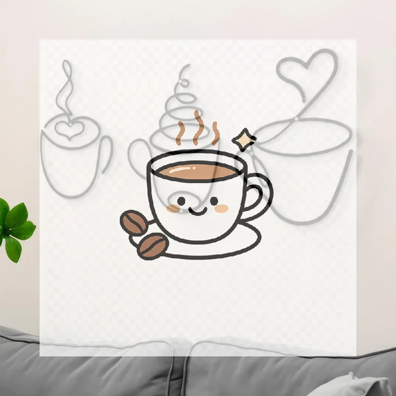 1PC Creative Coffee Wall Hangings Coffee Shop Decorations Interior Wall Decorations Wall Hanging Iron Paintings