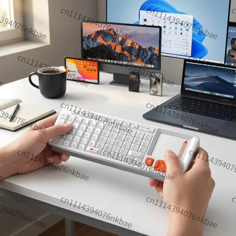 Mini Bluetooth Wireless Keyboard Multi-function Universal Portable Office Keypad with Trackpad Keyboard and Mouse Integrated