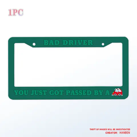 งบการจําลอง: BAD DRIVE YOU JUST GOT PASSED BY A กรอบป้ายทะเบียน ป้ายทะเบียนอะลูมิเนียมด้าน เหมาะสําหรับรถยนต์ในสหรัฐอเมริกา
