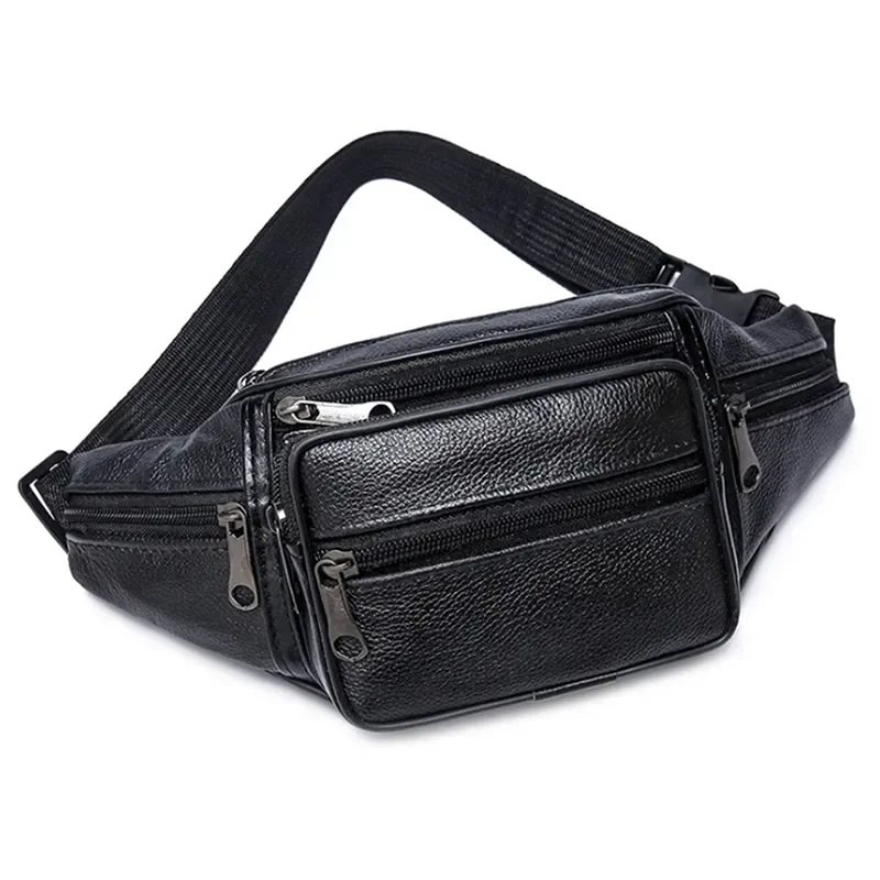 

Belt Bag Shoulder For Leather Small Bags Luxury Pack Waist Genuine Fanny Waist Male Bag Leather Men Fashion Men's Pack