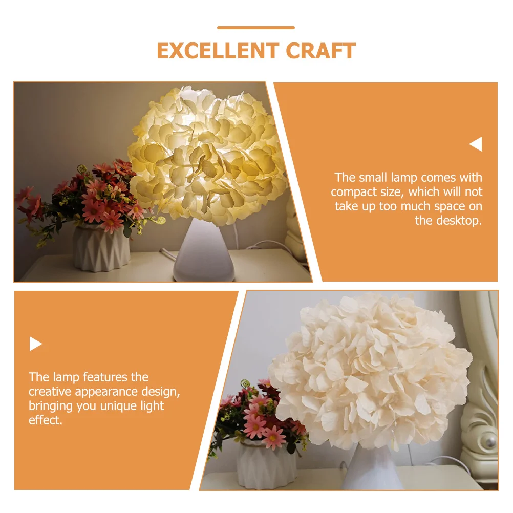 

LED Petal Night Light Romantic Bedroom Flower Lamp Warm Soothing Compact Decorative Wooden Metal Plastic Us Plug