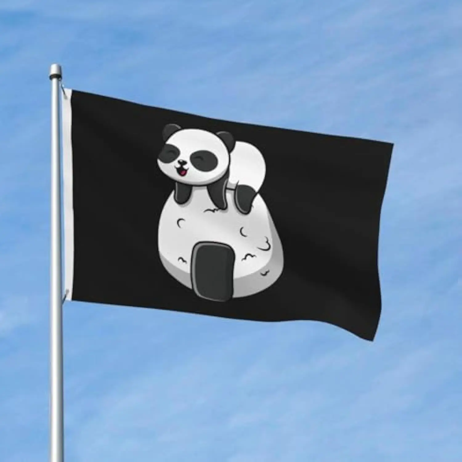 Cute Panda Onigiri Rice Ball Flag Durable Single-sided Printing Garden Banner For Outside Home Yard
