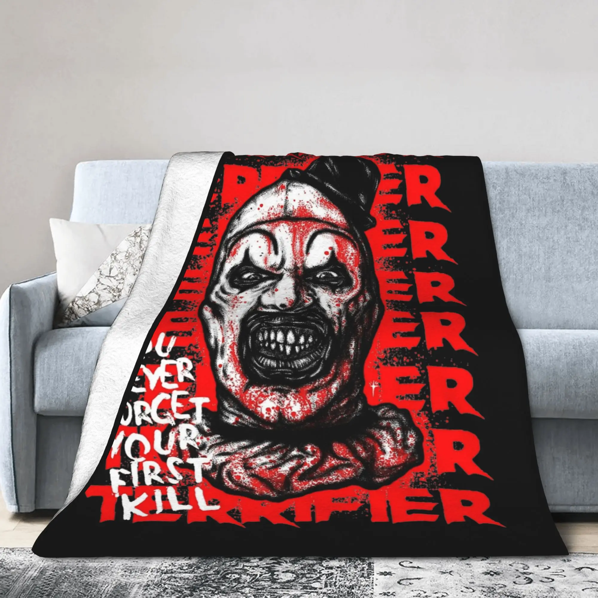 Terrifier Art the Clown First Kill Blankets Fleece Autumn   Multifunction Ultra-Soft Throw Blanket for Bed Travel Bedspread