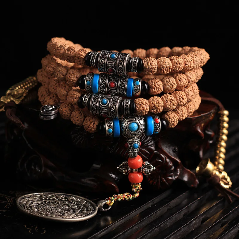 Tibetan meat pattern Bodhi Buddha Beads Bracelet Five Faces Little King Pipal Tree Seeds Factory Direc