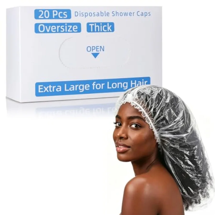 

[20 Pcs] Extra Large Disable Sower Caps - Oversize and Jumbo Sower Caps Voluminous air, Long Tick Curly air, XXL