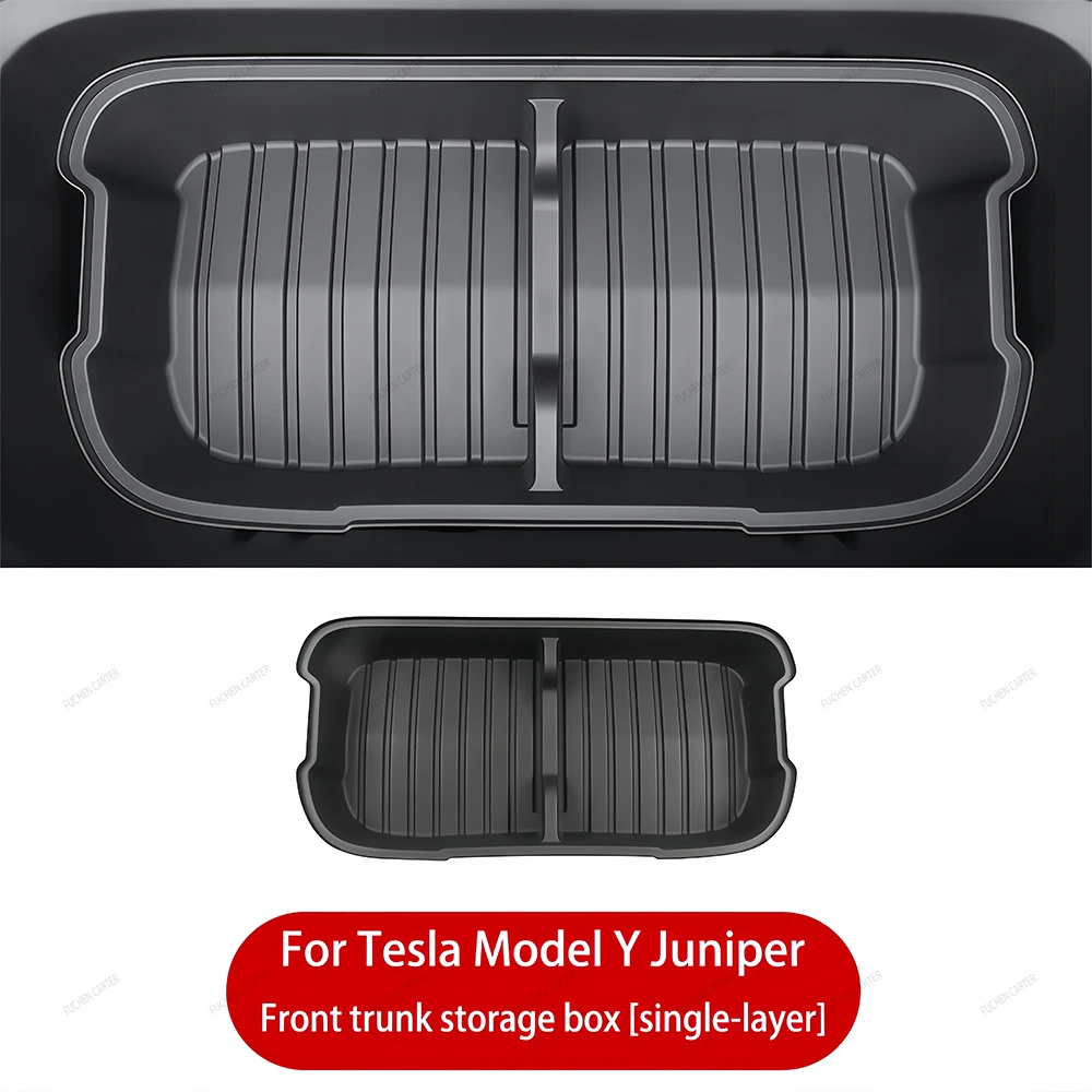 Pour Tesla Model YL Model Y Juniper 2025-2026 Boîte de rangement double niveau pour coffre avant et 