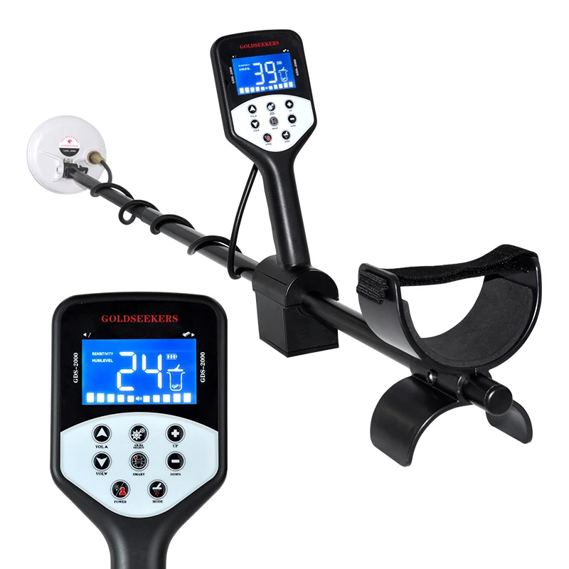 New Version  19KHZ Crystal Control GDS2000 Underground Gold Metal Detector with Two Search Coil and Large LCD Screen
