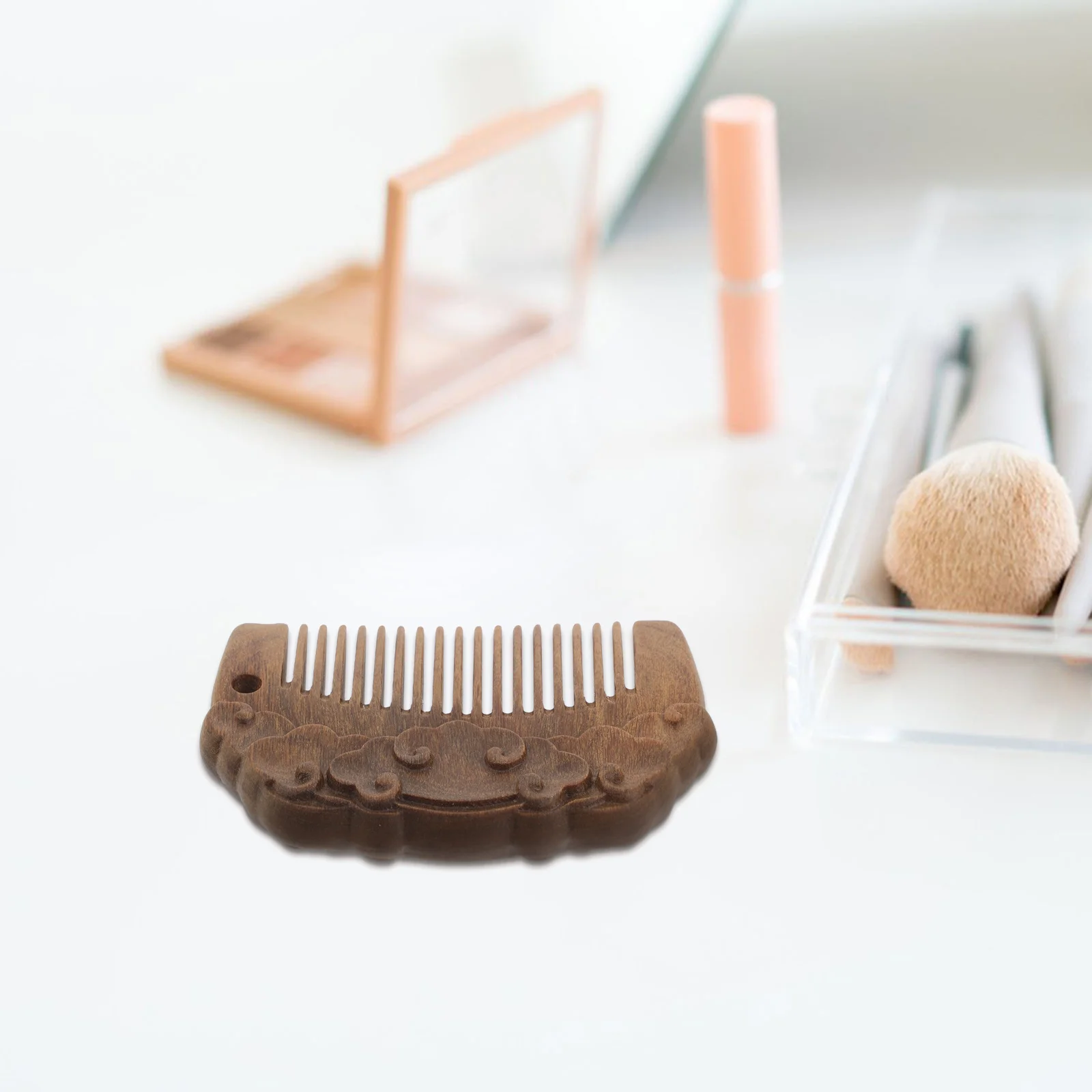 

Hand Carved Mini Wooden Comb Fine Tooth Portable Scalp Relax Massage Comb Travel Hair Styling Daily Use Scalp Massage Tool