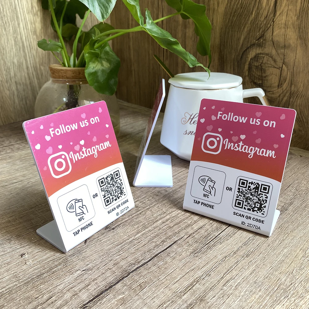 NFCテーブルディスプレイスタンド,3 "x",タップスタンド,Instagram,Facebook, NFC