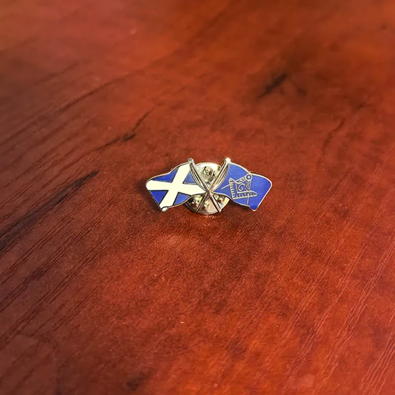 

10pcs Hard Enamel Brooch Freemason Masonic Scotland Flag Lapel Pins Square and Compass G Blue Lodge Metal Friendship Badges