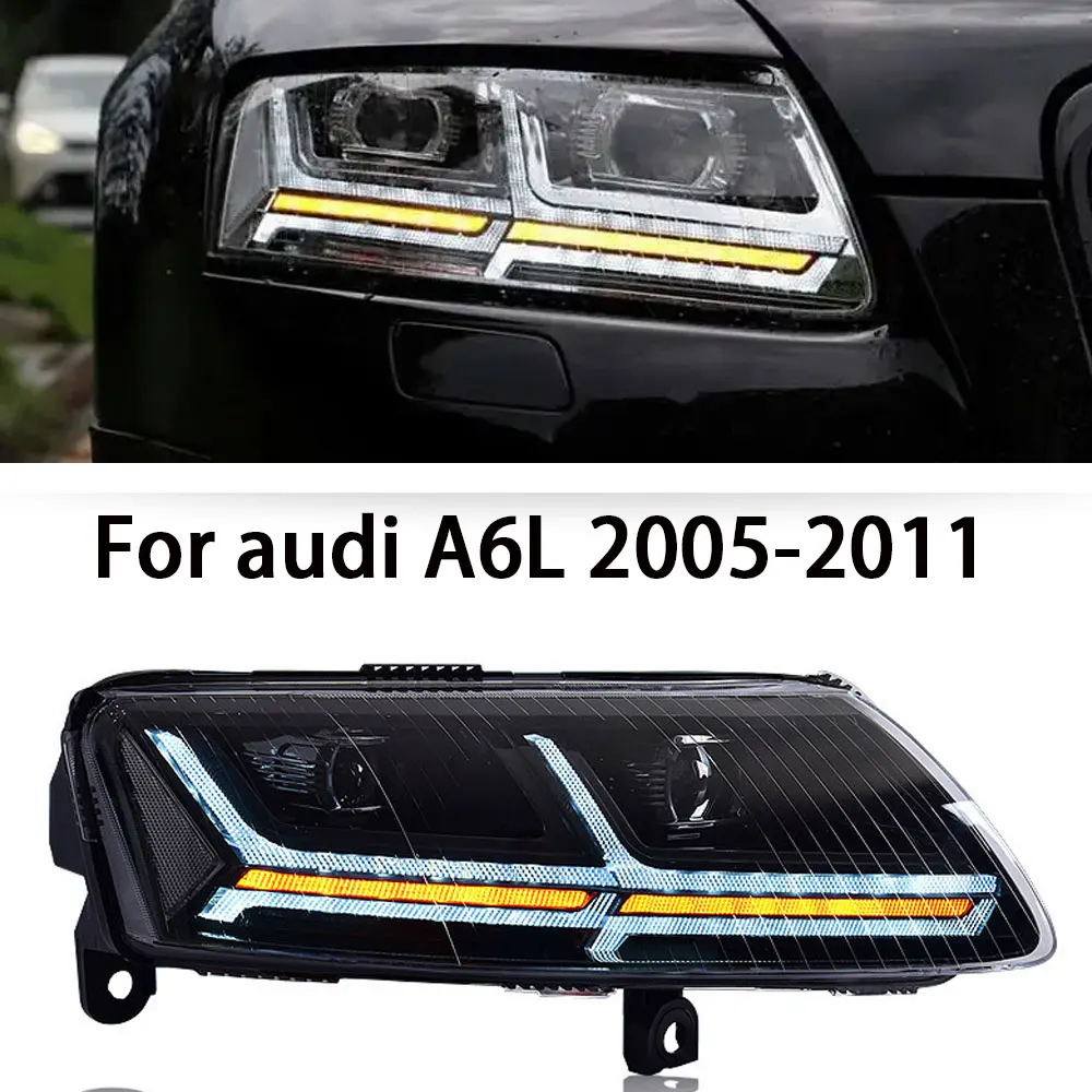 Head Lamp for Audi A6L LED Headlight 2005 2006 2007 2008 -2011 A6 DRL Signal Head Lamp Assembly Modified Automotive Accessories