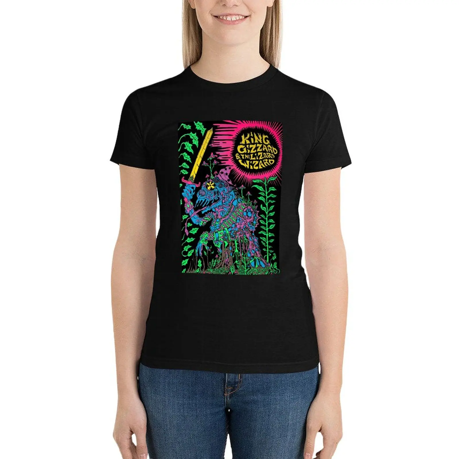 King Gizzard & the Lizard Wizard T-Shirt lady clothes funny hippie clothes summer blouses woman 2024