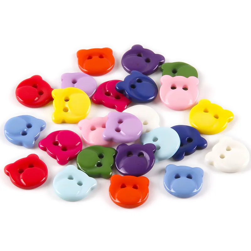 50 pz/lotto 12.5mm colore cartone animato orso bottone in resina bottone camicia per bambini utilizzato per fare e cucire, accessori per cucire