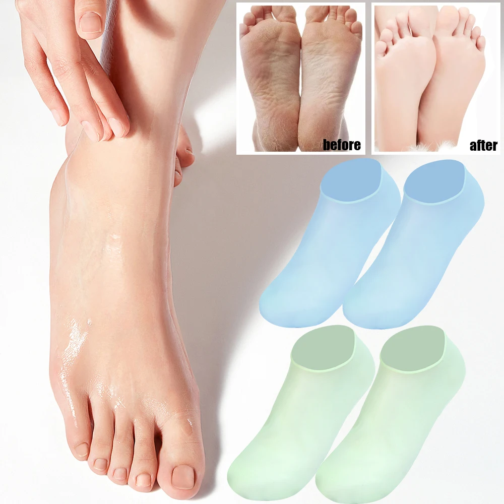 5Pairs Silicone Protective Moisturizing Foot Socks Reusable Foot Spa Elastic Protector Stocking Anti Cracking Dry Dead Skin Tool