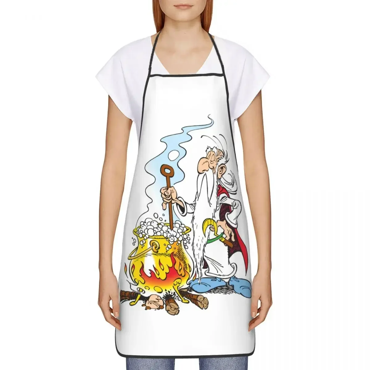 Getafix Cooking Magic Potion Asterix Apron Kitchen Chef Cooking Baking Bib Men Women Panoramix Tablier Cuisine for Painting