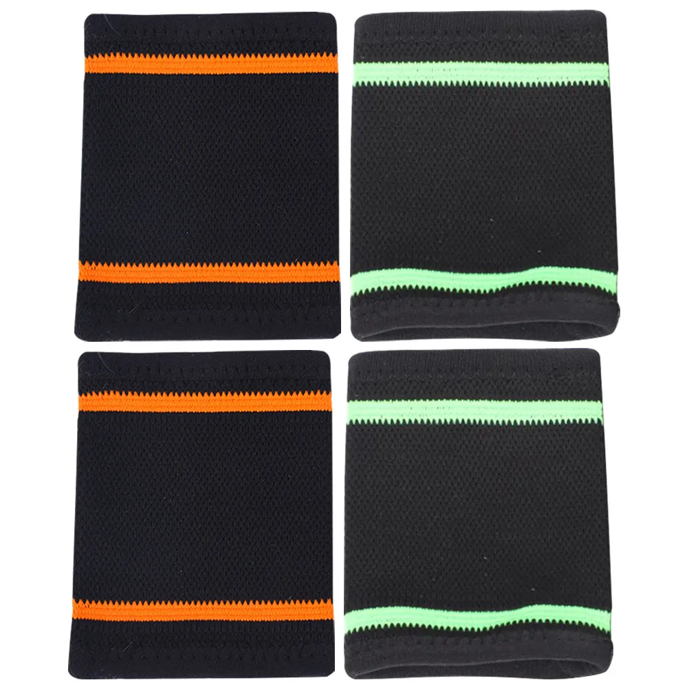 4Pcs Sports Wrist Protectors Breathable Elastic Wristbands Sweat Absorbing Support for Fitness Training Basketball Football
