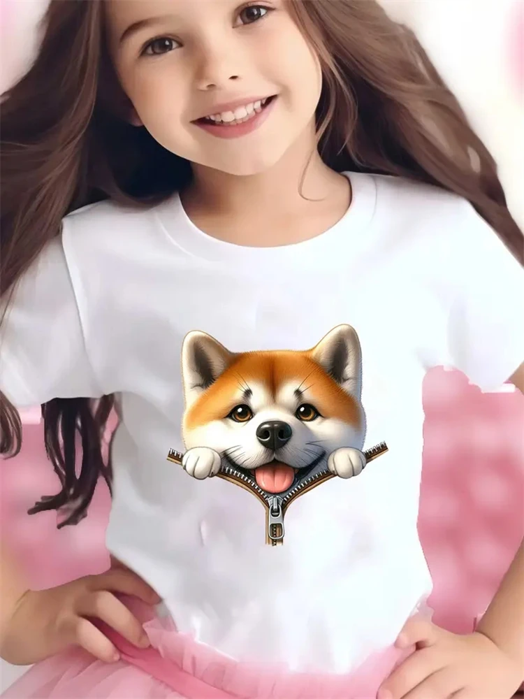 

Girls Clothes Summer Girls Clothes O-Neck Children T-Shirt Short Sleeve Animal Children Top Cartoon Children's Clothing T-Shirt