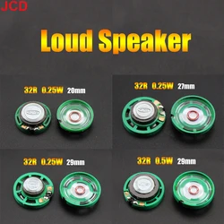 JCD 1 Pcs 32Ohm 0.25W 0.5W Round Speaker  20mm 27mm 29mm Diameter Loudspeaker 32R  The horn Small Doorbell Speaker