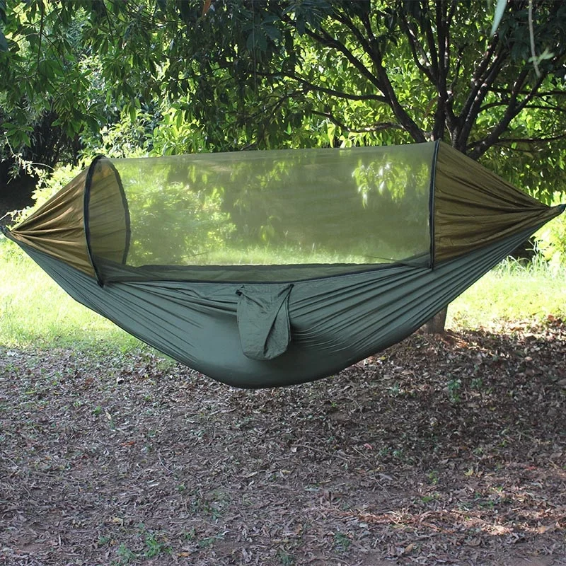 

Portable Fully Automatic Speed-Opening Sunshade Nylon Hammock for camping with mosquito net