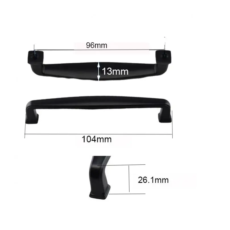 Cabinet Pulls 1piece Modern Simple Cabinet Handle Black Zinc Alloy Pull with Pitch-row 96mm / 128mm for Drawer Wardrobe Door