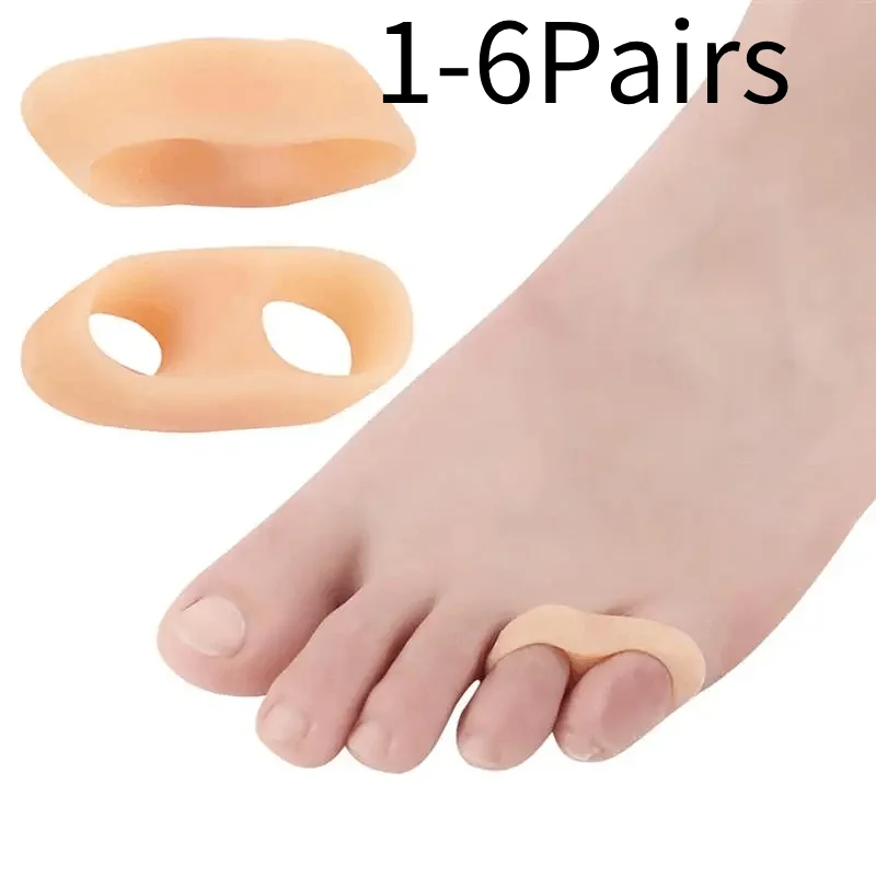1/2/3/4/5/6Pairs Gel Fingers Protector Corn Corrector Hammer Toe Separator Orthotic Silicone Gel Toe Tube Separation Protection