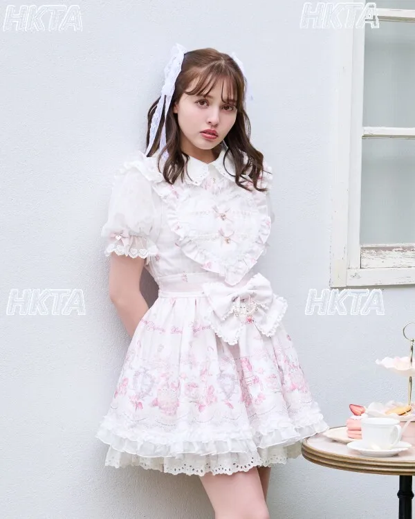 Summer New Liz Dress Sweet Plaid Tea Party Short-sleeved Love Dress Jirai Kei Kawaii Girls Color Matching Short Lolita Dress