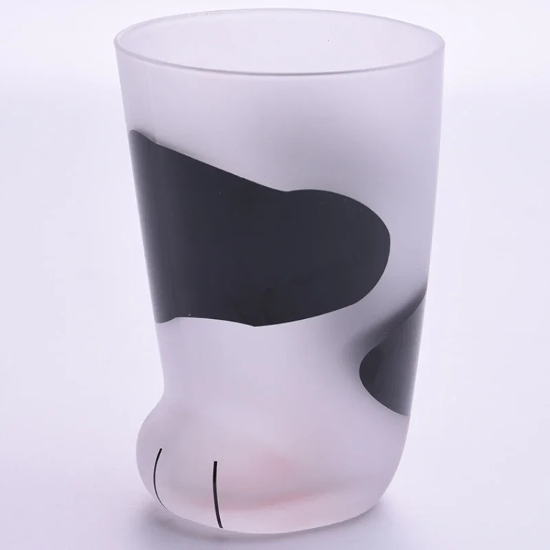 Cat Paw Cup Milk Glass Frosted Glass Cup Cute Cat Foot Claw Print Mug for Coffee Kids Milk Glass Cups Personality Milk Cup