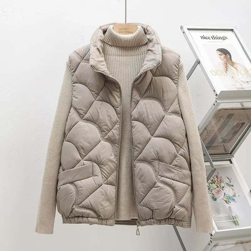 Women Autumn Winter vest Jacket Fashion 2024 Short Ultra Packable Puffer Coats Middle aged and elderly Female Down Warm B570