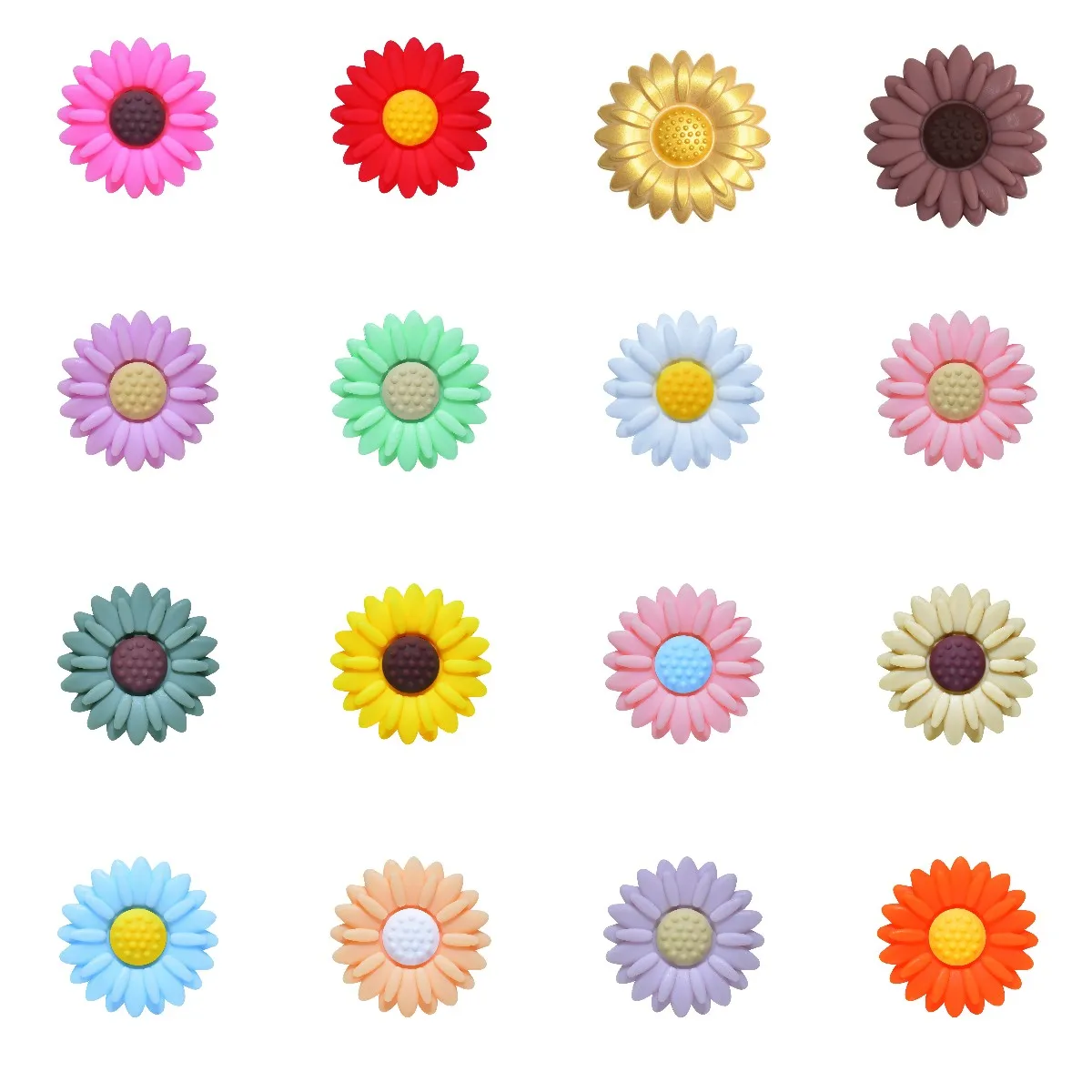 50Pcs Silicone Beads Chrysanthemum Cute Silicone Beads Food Grade DIY Making Bracelet Key Ring Keychain Accessories 20/30mm