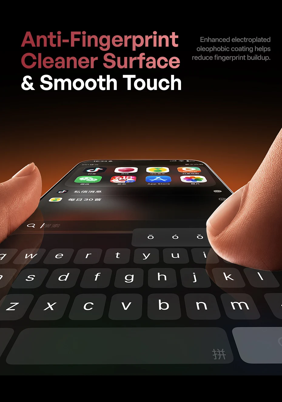 Baseus Corning Displayschutzfolie aus gehärtetem Glas für iPhone 18 17 Pro Max, Anti-Peeping, stoßfest, selbstklebend, Schutzfolie – Detail 11