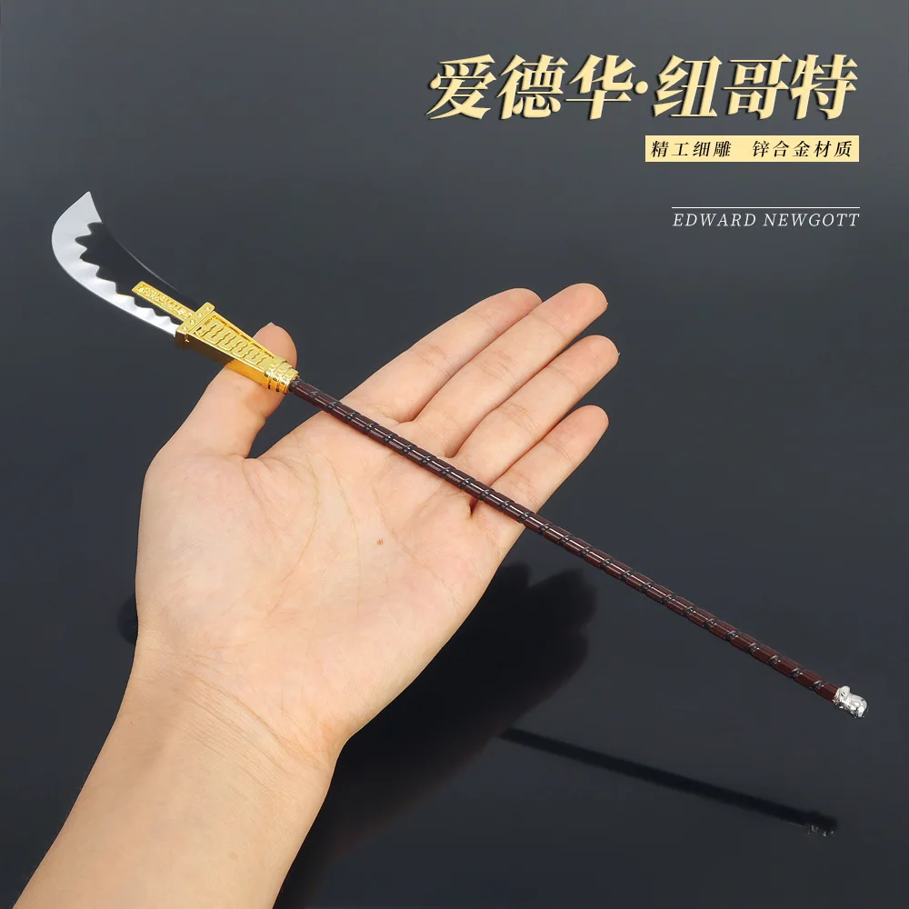 27cm Cluster Cloud Cutting Edward Newgate One Metal Naginata Polearm Weapon Miniature Piece Anime Peripherals Decoration Boy Toy