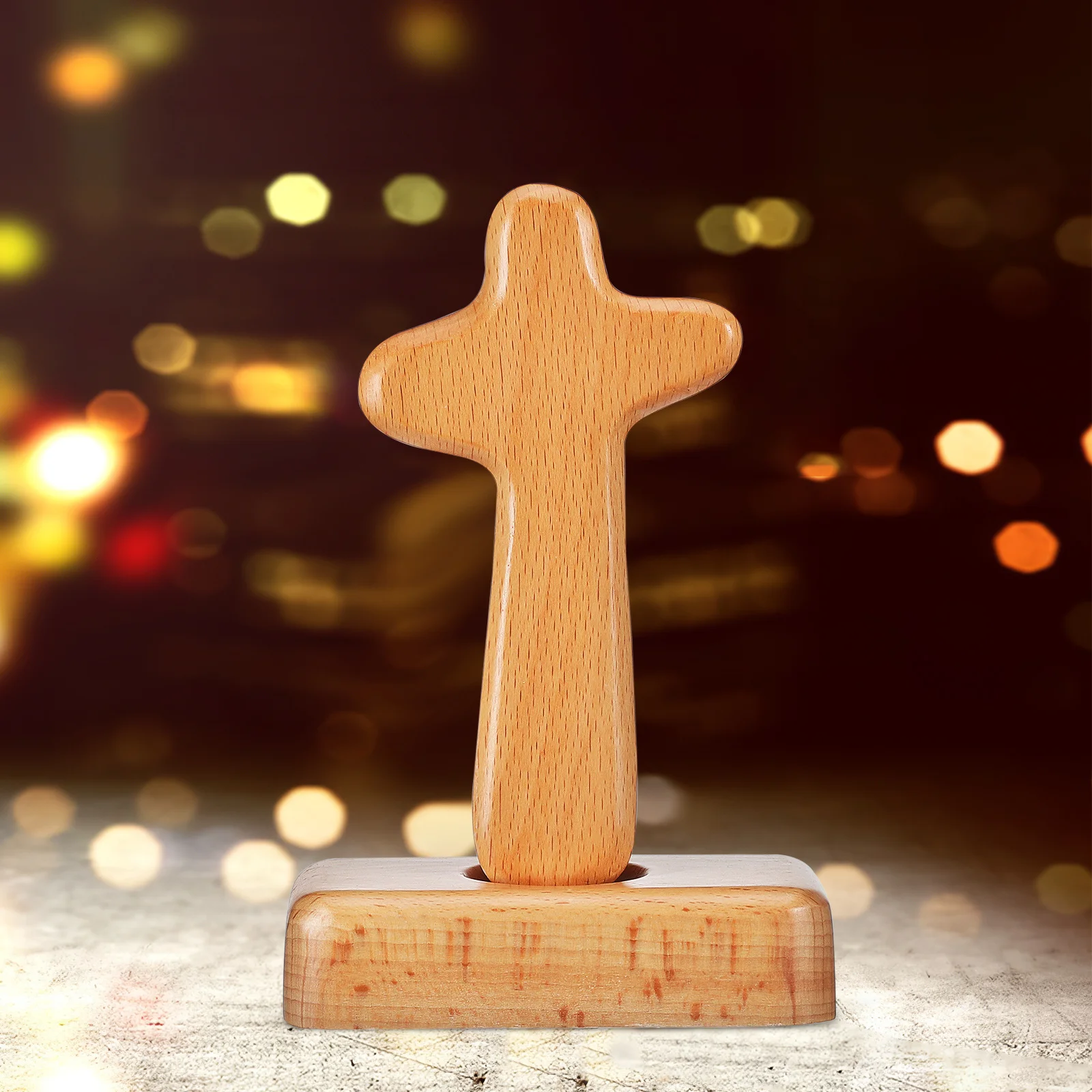 

Wooden Small Size Natural Wood Hand Cross Smooth Edges Lightweight Wall Decor For Home Desktop Craft Ornament Hanging Cross Mini