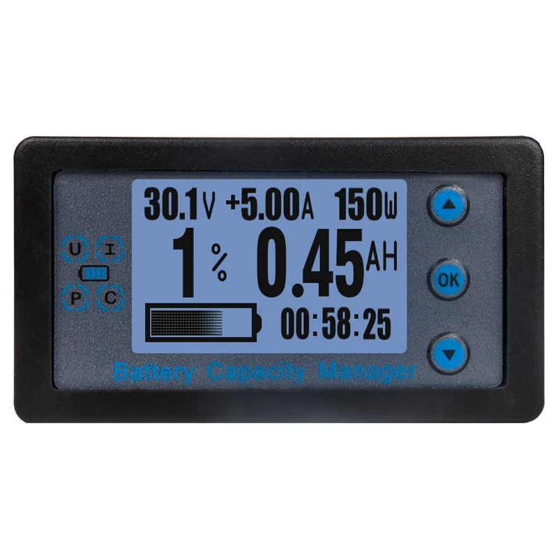 Low Power Consumption High Precision LCD Bluetooth Voltage and Current Capacity Meter Electric Vehicle RV Battery Coulomb Meter