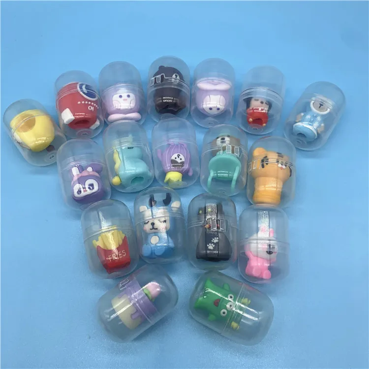 10pcs 32*45mm Novelty Funny Relaxation Toys Mixed Surprise Egg Capsule Egg Ball Model Cute Mini Animal Capsule Children's Toys