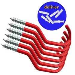 2/6PCs Bike Wall Mount Hook Heavy Duty Metal Hook Garage Organizer Bicycle Parking Buckle Garden Indoor Anti-slip Wall Stand