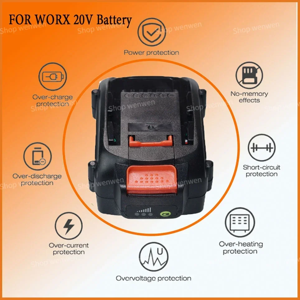 Worx brandneue echte wa3578-powers hare 20v 10.4ah/10.4ah/10.4ah/10.4ah Lithium-Ionen-Batterie mit großer Kapazität