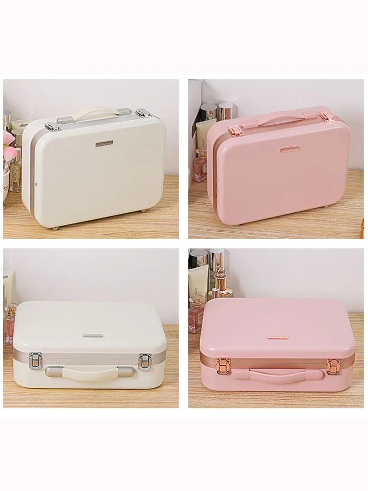 Cute Makeup Suitcase Luxury Smart LED Lamp Professional Women Beauty Case Large Capacity Organizations Cosmetics Bags Customized