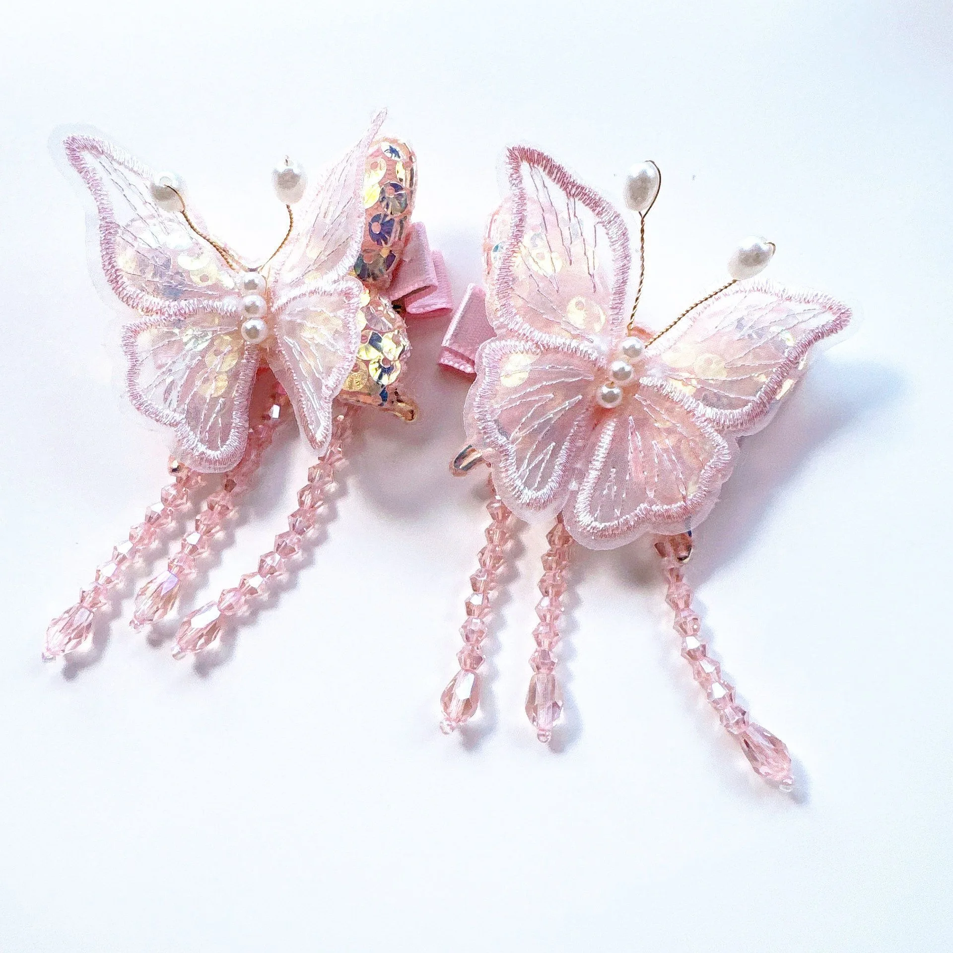 

Lolita Girl Butterfly Tassel Hairpin Girl Retro Sweet Fairy Hairclips Side Clip Hair Tie Korean Fashion Hair Accessories
