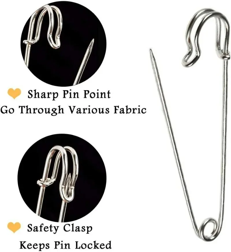 10pcs 10cm Safety Pins Paper Clip DIY Sewing Tool Bronze Metal Needles Large Safety Pin Brooch Accessories