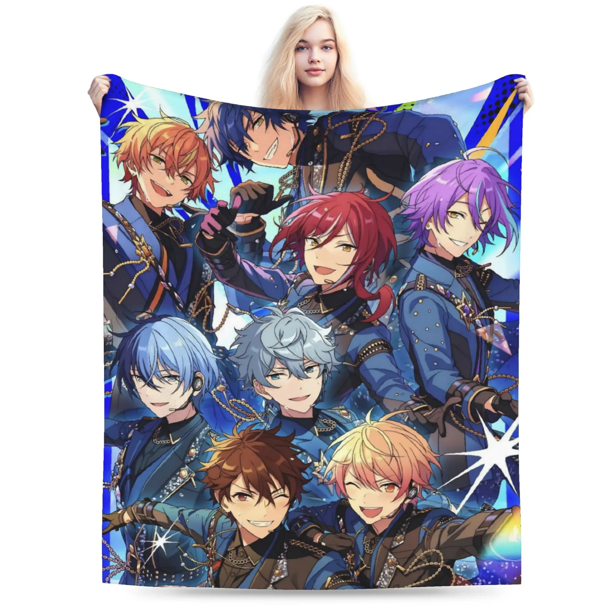 E-Ensemble-Stars Throw Blanket for Couch  Soft Cozy Plush Blanket 50x60 Inch Multi-size Bedspreads for All Seasons